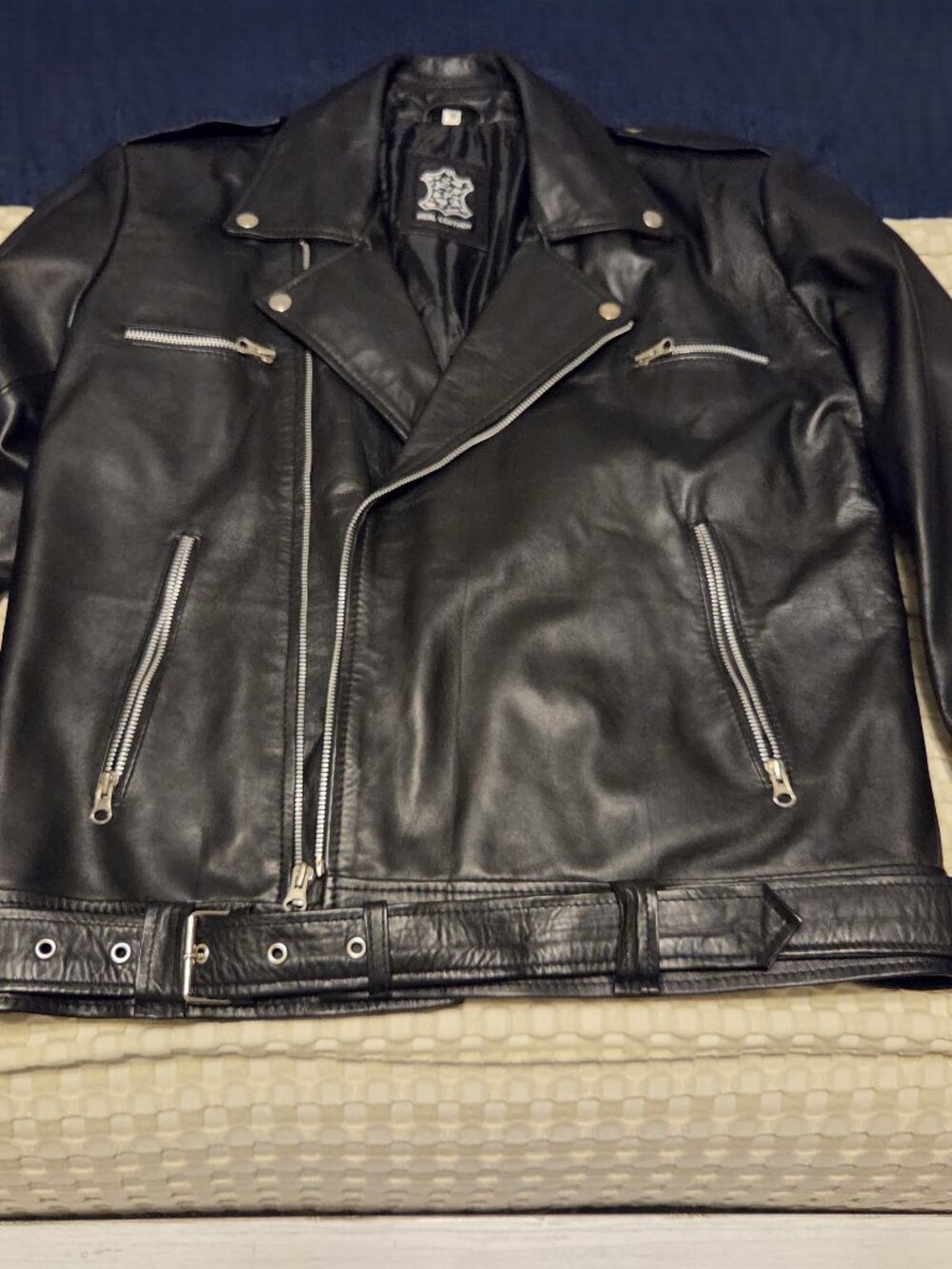 Womens Real Leather Biker Jacket
